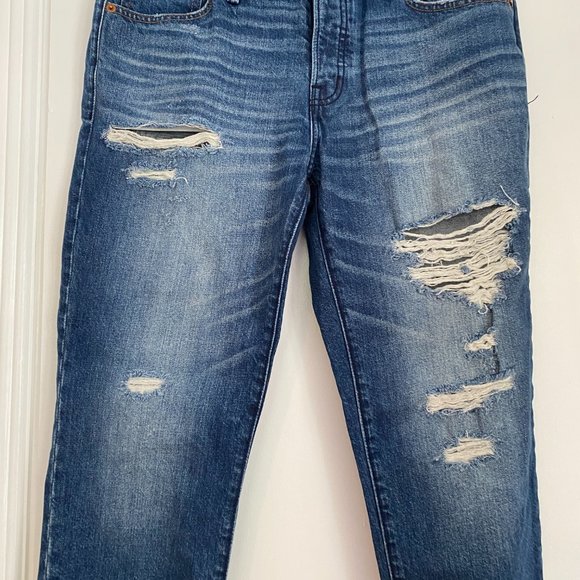 Abercrombie & Fitch Ames Slim Boyfriend Jean Button Fly Distressed 28 - Picture 2 of 5